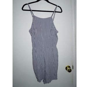 Abercrombie & Fitch Blue and White Striped Romper